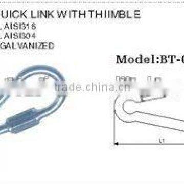 Stainless Steel AISI316 304 Chain Quick Link ,Carabiner Quick Link With Thimble, Chain Assories In China Manufacturer Quality Choice photo-4