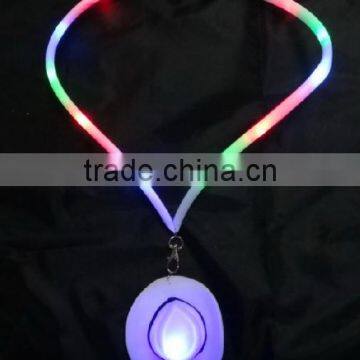 LED Flashing Hat Necklace with Plastic Lanyard plastic light up toy