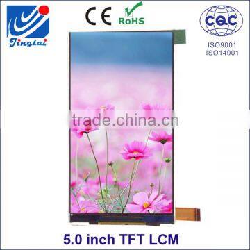 5 inch IPS full viewing angle lcd panel module and high brightness and sunlight readable 16/18/24 RGB interface tft LCD module