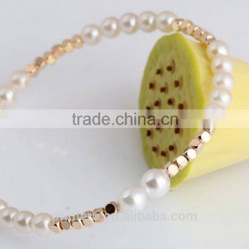 New Women Pearl Bangles Rose Gold Plated Charm Bracelets Fashion Jewelry photo-2