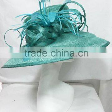 Melbourne cup Races Derby Kentucky Church Wedding Party big brim sinamay hat wholesale                        
                                                Quality Choice