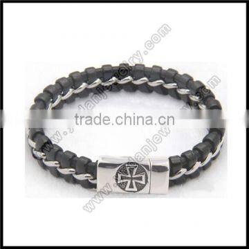 fashion jewelry Braided leather bangle cross bangle