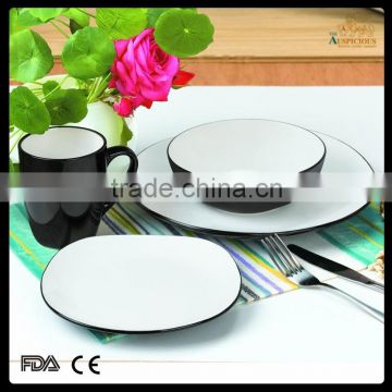 High quality 16pcs double glazed stoneware dinnerware