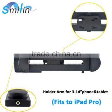 High quality Car Headrest Tablet Holder Arm Clamp also with 1/4" 20 screw hole for iPad Pro all smartphone and tablets