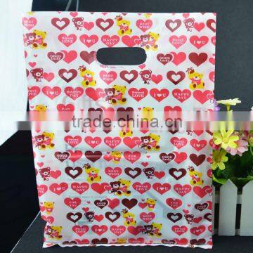 custom poly/plastic printed shopping carry die cut bags professional manufacturer