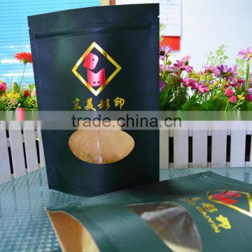 Clear Window Green Printed Perfect Brown Durable Paper Ziplock Bag for Food (100) photo-2