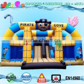 pirate inflatables double lane pirate bouncer slide combo,inflatable small fun city for sale