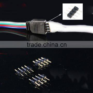 5Pair/Lot 4PIN Male Needle RGB Connector Double 4 PIN Metal Feet for LED RGB Strip Light Connecting