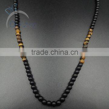 Simple Black Stone Beads Necklace photo-3