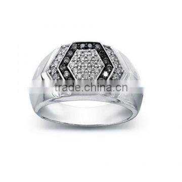 With Diamond Pattern Design Sterling Silver Ring For Men