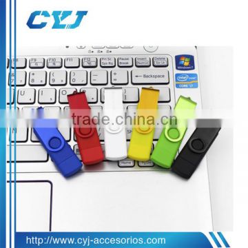 logo customized swivel color silicone usb otg