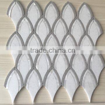 White Marble Fish Scale Mosaic Tiles