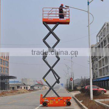 8M Mobile Hydraulic Scissor Lift,self-propelled Rough Terrain Scissor Lift,aluminum Hydraulic Scissor Lift for Sale