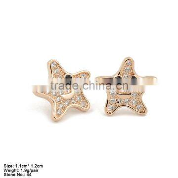 GZA2-021 925 Sterling Silver Earring With Cubic Zirconia Little Starfish Earring Stud photo-2