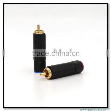 HIFI Factory Made Gold Plated RCA Audio plug Connectors RCA Plug Male Audio Connector 24K gold plating Speaker plugs