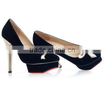 Latest Sheepskin Footwear High Heels Woman Shose 2016 With Bowknot photo-5