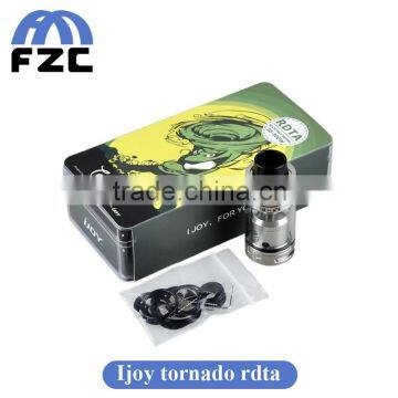 Alibaba Genuine ijoy rda atomizer 5ml capacity tornado rdta atomizer tank with derlin wide drip tip