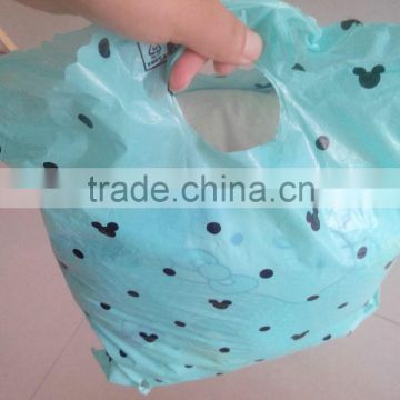 designed die cut handle plastic garment bag wave top garment bag