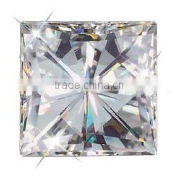 Moissanite Princess Cut color and white
