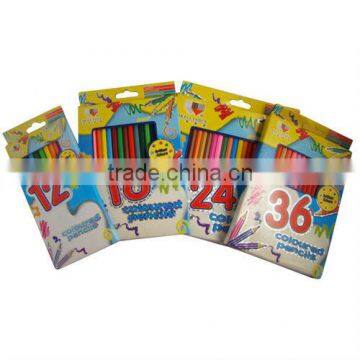 12 pcs school set colored drawing pencil with metallic stripping CN-011