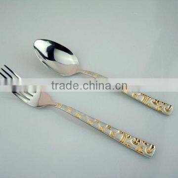High Quality Gold-plating Stainless Steel 86pcs Cutlery Set With Leather Box