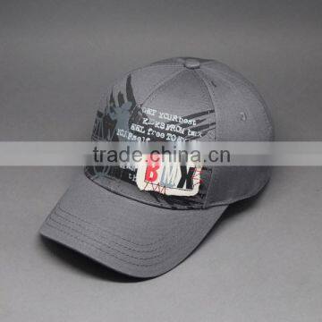 CUSTOM COTTON BASEBALL CAP WITH APPLIQUE AND PRINTING