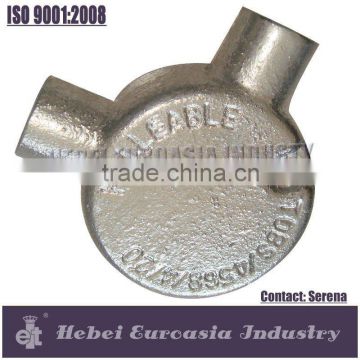 Malleable cast iron conduit box, two way 90degree