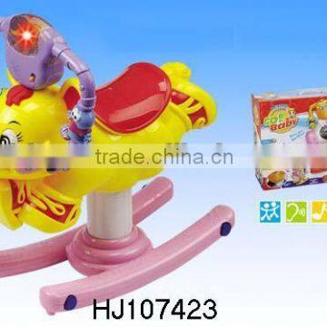 Baby car, plastic rabbit swing car toy with light and music