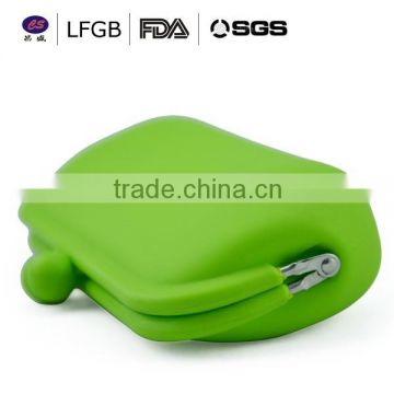 fashional durable rectangle green kiss lock silicone plastic bag / handbag import wholesale