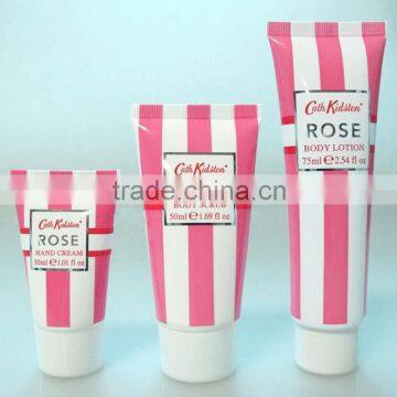 cosmetic body scrub or body lotion or hand cream packing tube