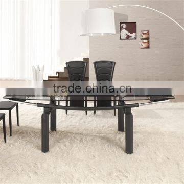 L808B Extendable Glass Dining Table with 8 Chairs