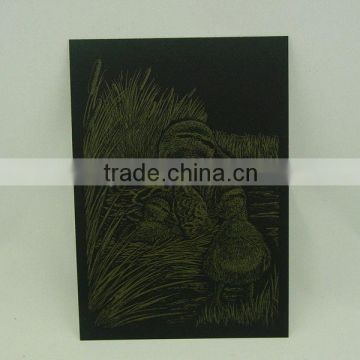 Engraving card/Scrap art foil/foil card/Duck designed foil paper engraving art