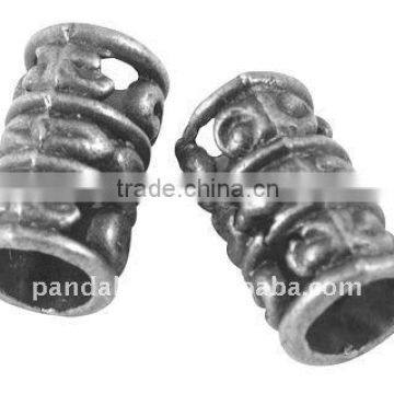 Tibetan Style Beads, Lead Free, Tube, Antique Silver, 13x8mm, hole: 5mm(TIBEB-A0528-AS-LF)