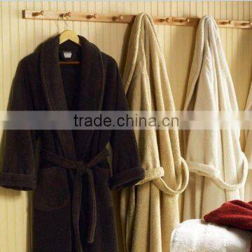 luxury velour / terry bathrobe for star hotel