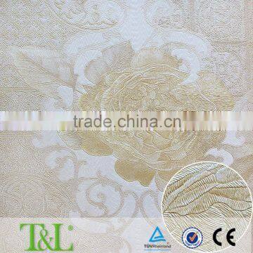 Purple Big Flowers Pvc Korean Wallpaper photo-5