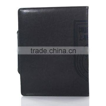 2015 most poplar genuine leather business style with card slot notepad