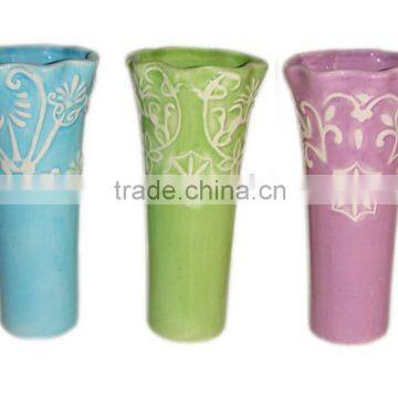 Colored Ceramic Flower Vase Decoration with Spring Season