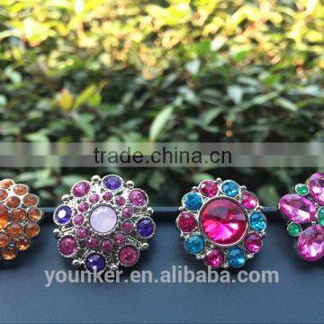 2016 Rhinestone Acrylic Plastic Colorful Button Sewing With Shank Bulk Cheap High Quality Button Flower Center
