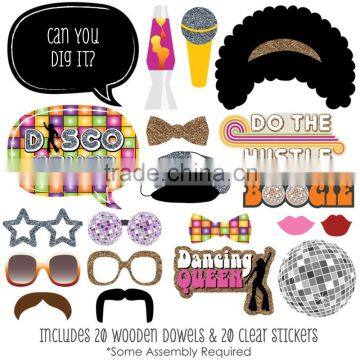 Pink Mustache Bash - Piece Photo Booth Props Kit - 20 Count photo-6