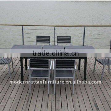 Hotsale Outdoor WPC Plastic Wood Extensible Dining Table Furniture FCO-P08A