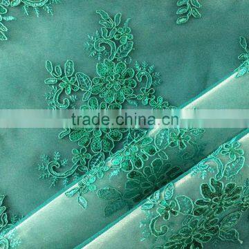 NEW FASHION CORD EMBROIDERY FABRIC WITH SEQUIN FOR GIRL PARTY DRESS