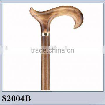 S SHAPE DERBY HANDLE WOODEN CANE WALKING STICK