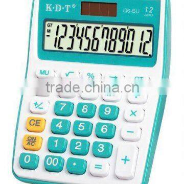 12 digits desk calculator with blue color Q6-BU