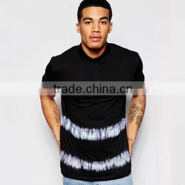 two-tone polo shirts with tie dye stripe