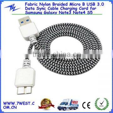 USB3.0 Micro Fabric Cable Woven Charging Adapter Cord for Samsung Note3 N900 N9006 Data Braided Cable for Galaxy Note 3