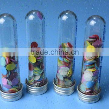 transparent plastic test tube