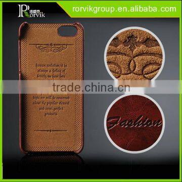 Premium PU Leather Surface Coated Non Slip Slim Fit PC Back Hard Case Cover for IPhone SE 5S 5 photo-2