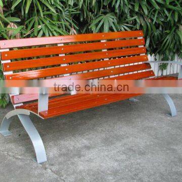 Outdoor street wood bench solid wood bench