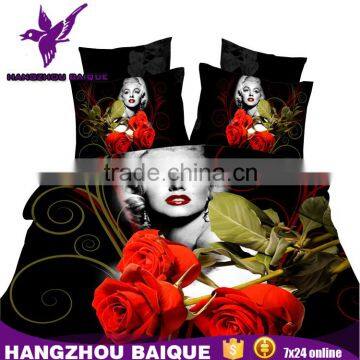 Beautiful Sexy 3D Marilyn Monroe Bedding with Red Rose