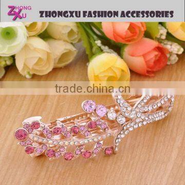 custom latest hot sale rhinestone ladys beautiful hair clip